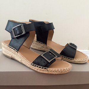 New Black Franco Sarto Leather Sandals Sz. 7